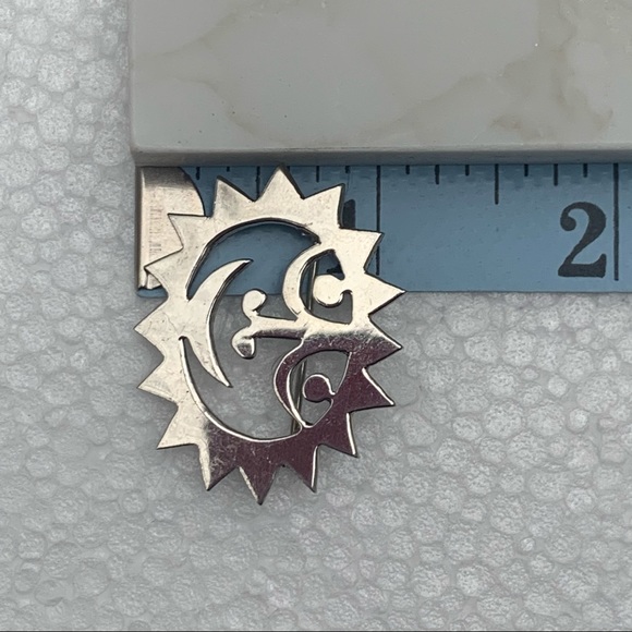 Vintage Mik Stousland Signed Sterling Silver Modern Sun Pin You Light Up My Day